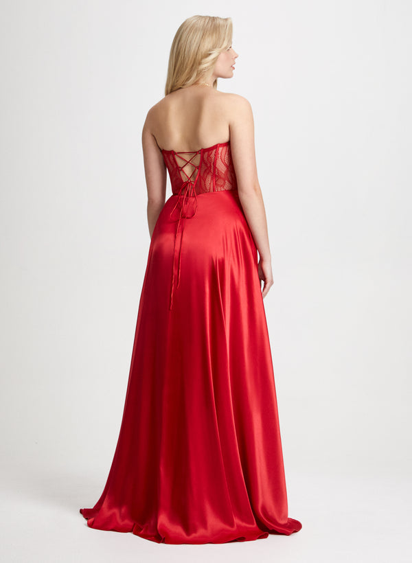 Laura Lace Corset Strapless Dress