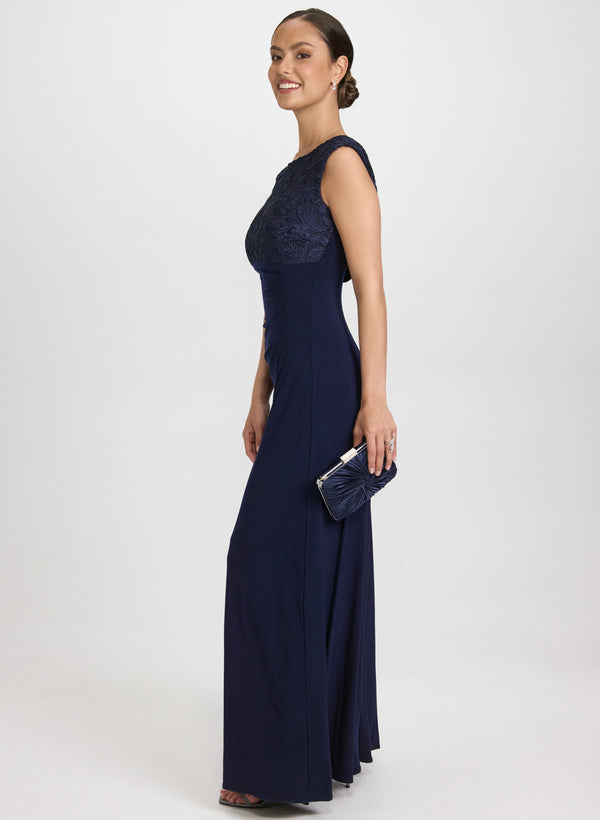 Laura Lace Cowl Back Dress