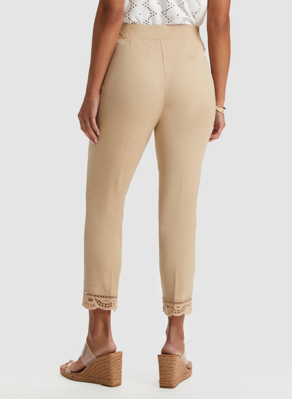 Laura Lace Detail Pull-on Pants