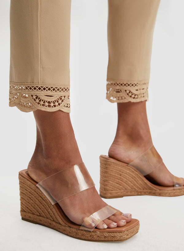 Laura Lace Detail Pull-on Pants