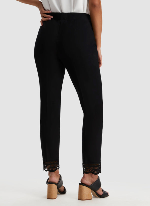 Laura Lace Detail Pull-on Pants