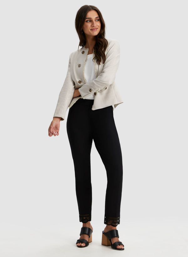 Laura Lace Detail Pull-on Pants