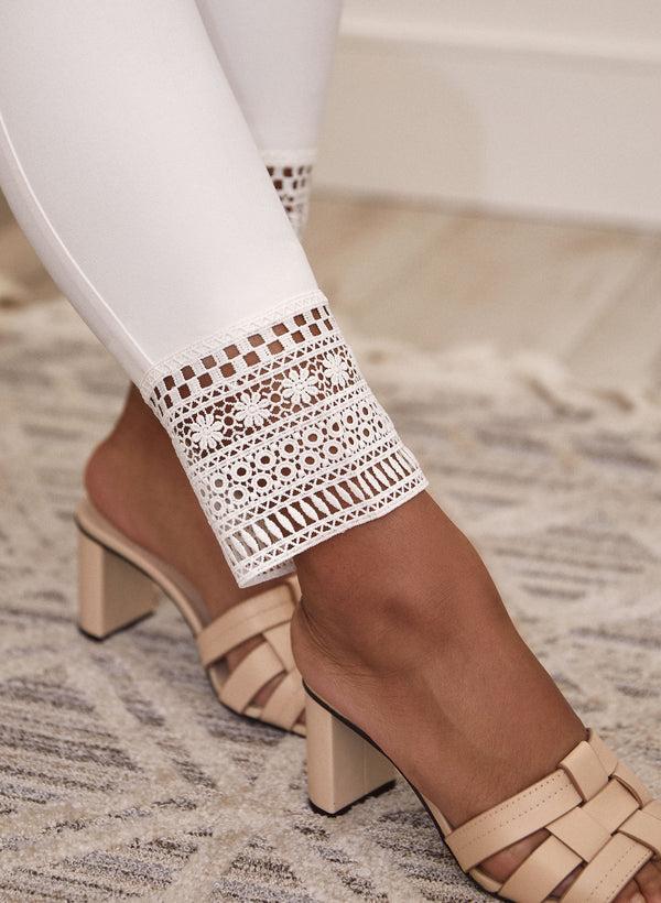 Laura Lace Detail Pull-On Pants