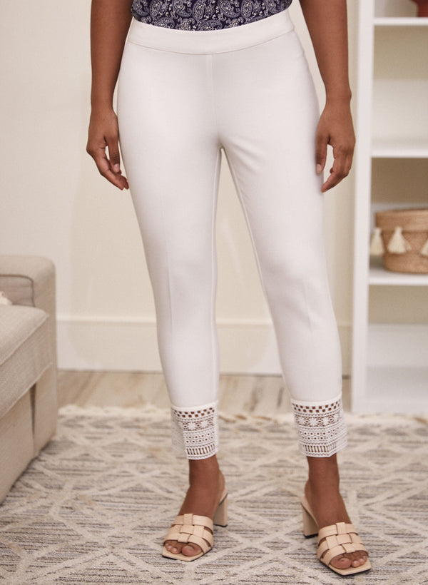 laura Lace Detail Pull-On Pants