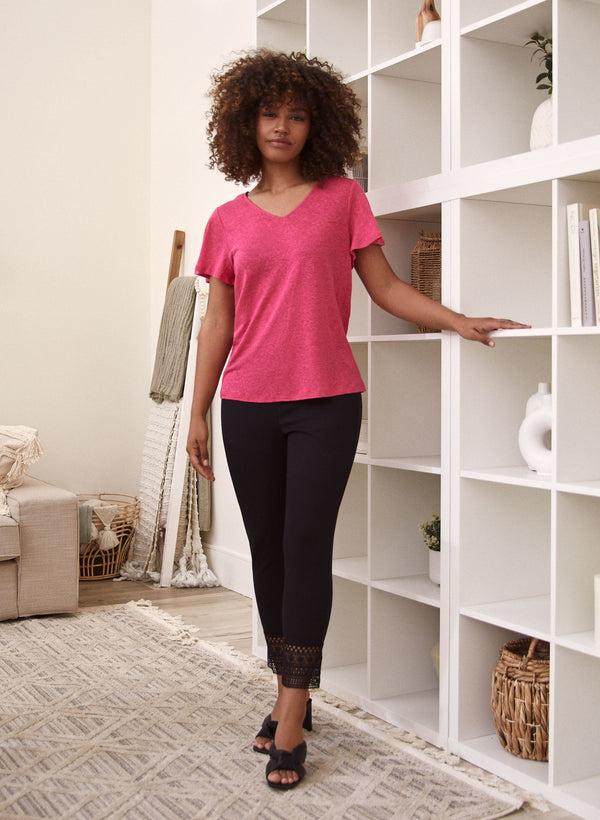 Laura Lace Detail Pull-On Pants