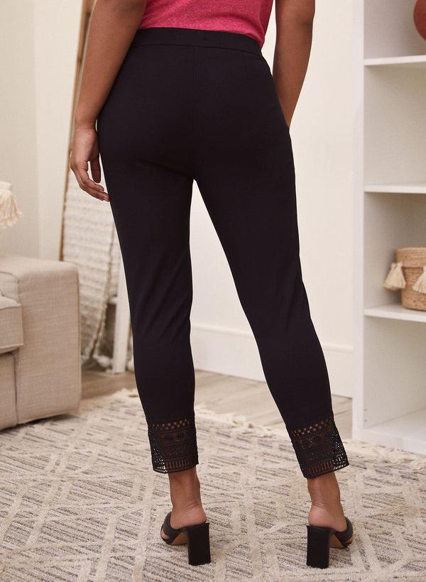 Laura Lace Detail Pull-On Pants