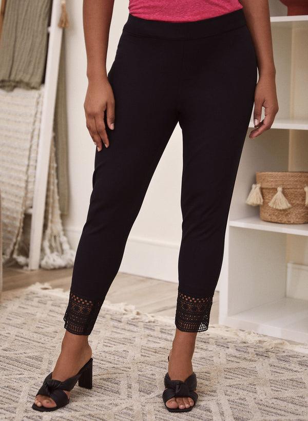 laura Lace Detail Pull-On Pants