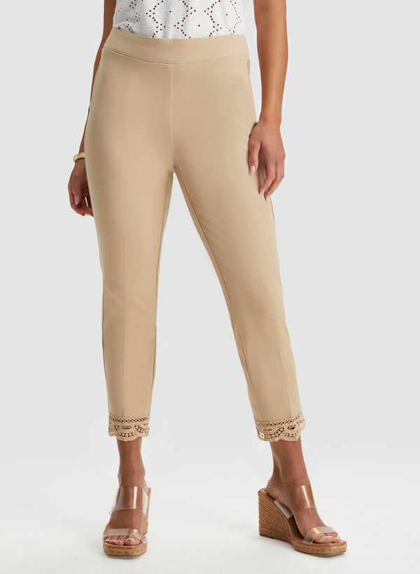 laura Lace Detail Pull-on Pants