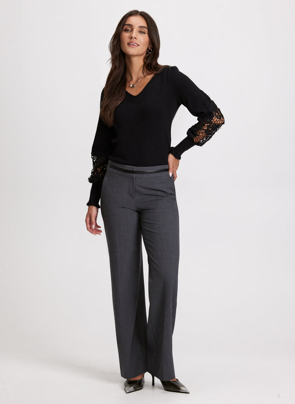 Laura Lace Detail V-Neck Sweater