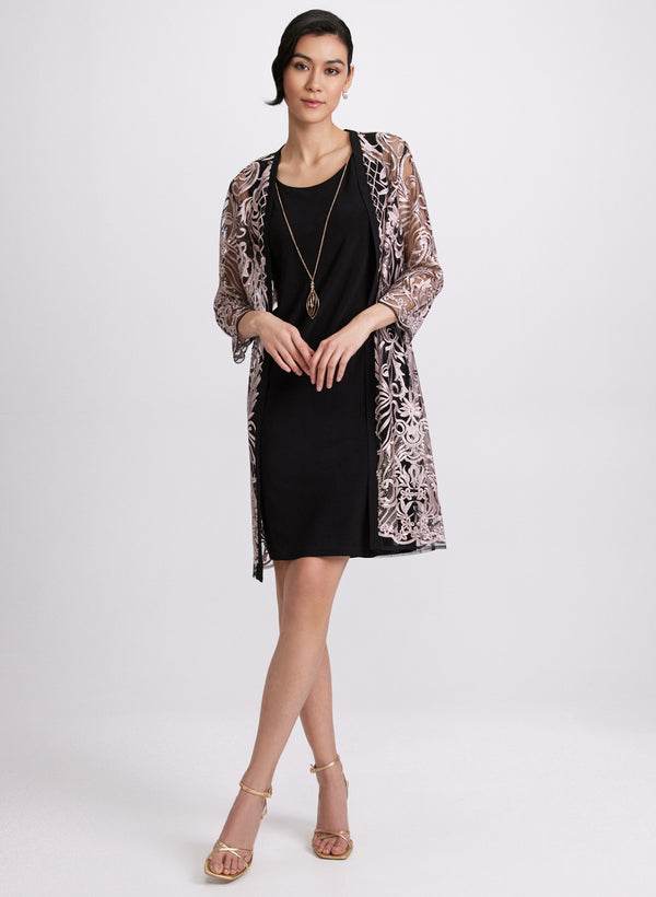 laura Lace Embroidered Jacket & Dress Set