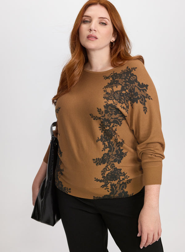 laura Lace Embroidered Pullover
