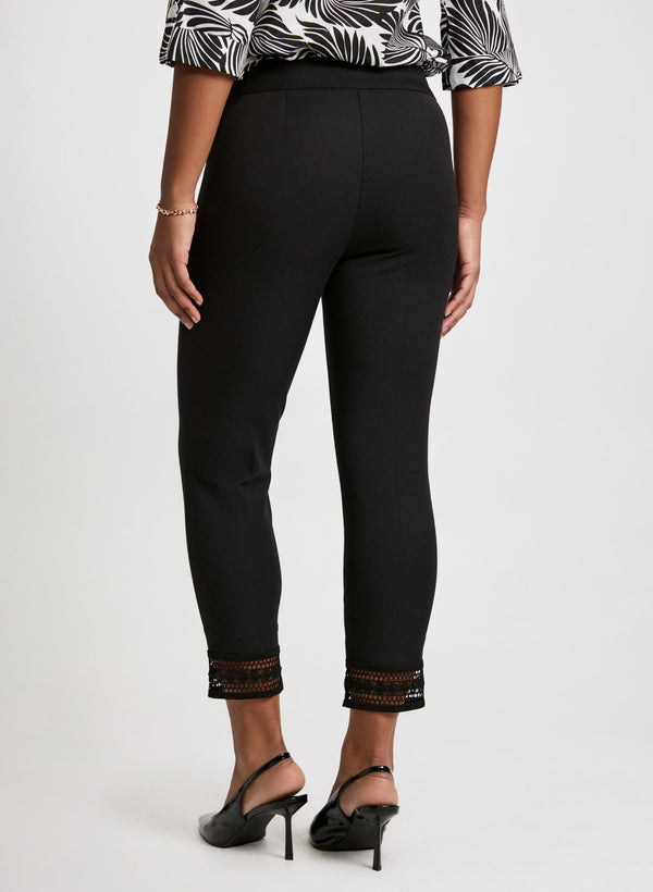 Laura Lace Hem Pull-On Ankle Pants