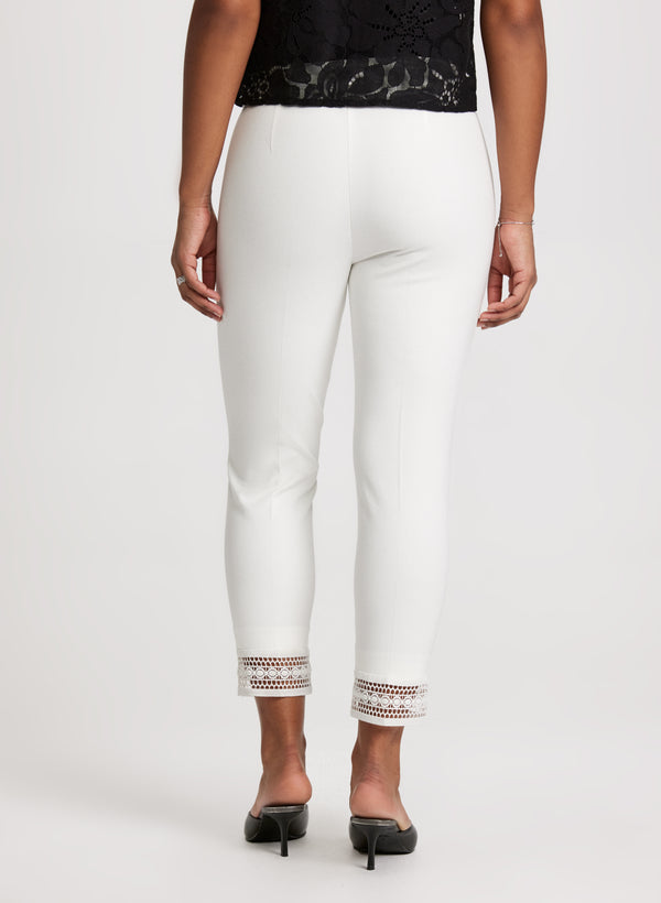 Laura Lace Hem Pull-On Ankle Pants