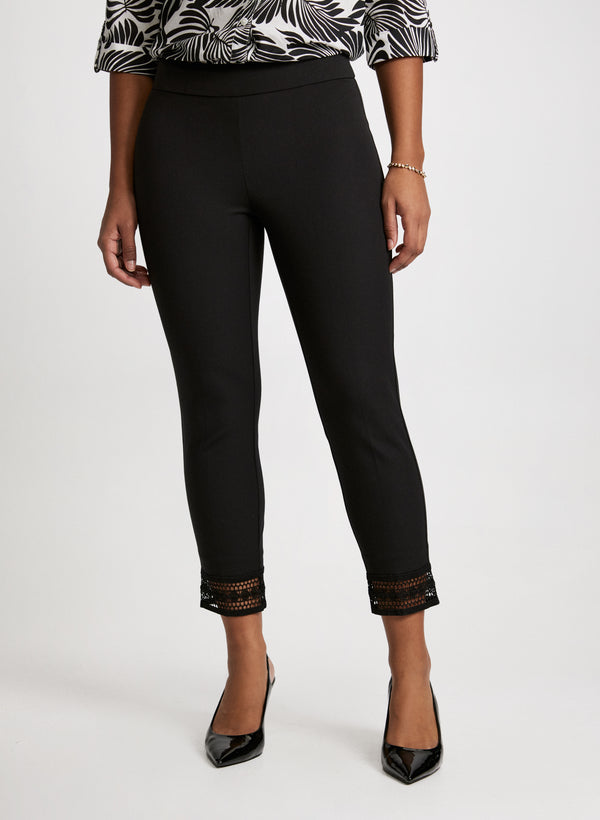 laura Lace Hem Pull-On Ankle Pants
