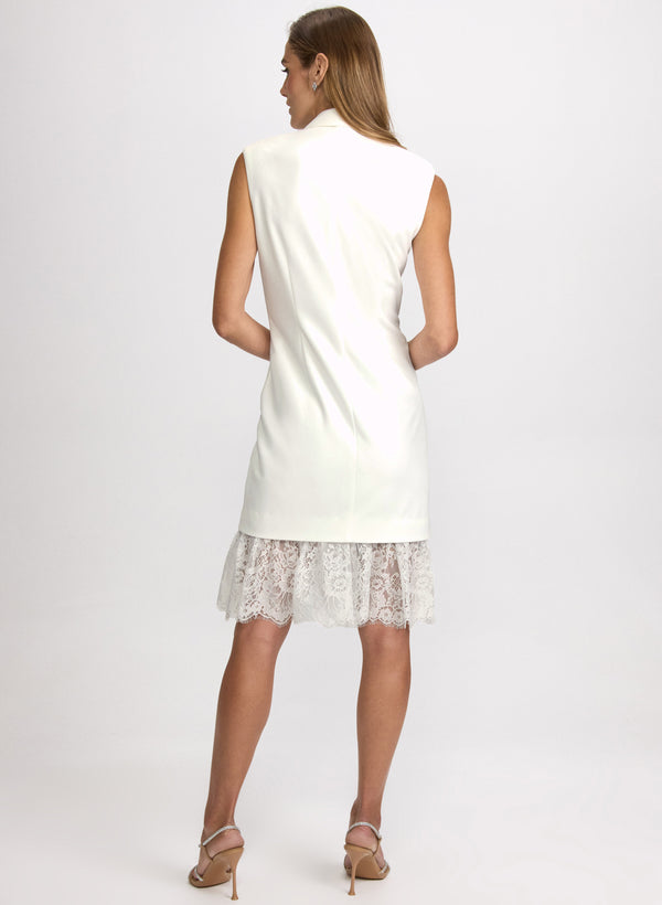 Laura Lace Hem Tuxedo Dress