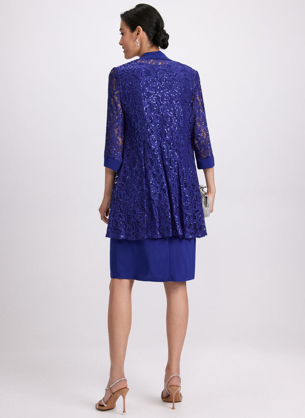 Laura Lace Jacket & Jersey Dress Set