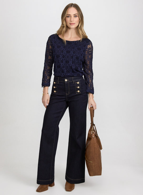 Laura Lace Long Sleeve Blouse