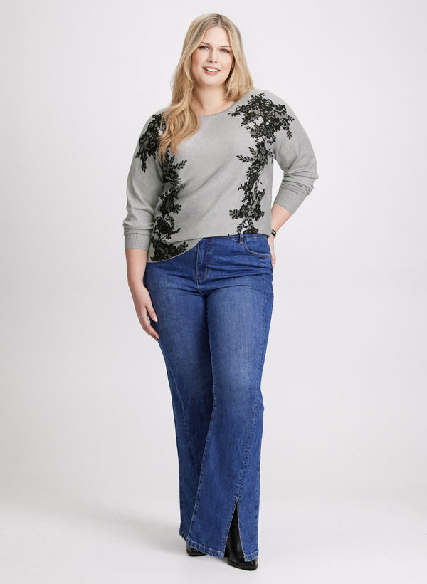 Laura Lace Print Knit Pullover