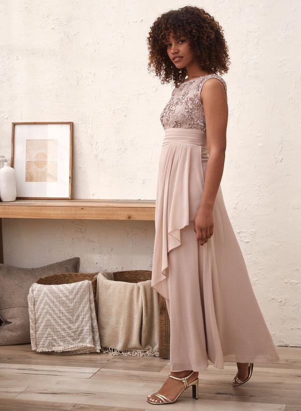 Laura Lace & Sequin Flounce Dress