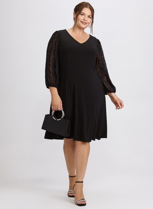 laura Lace Sleeve Dress