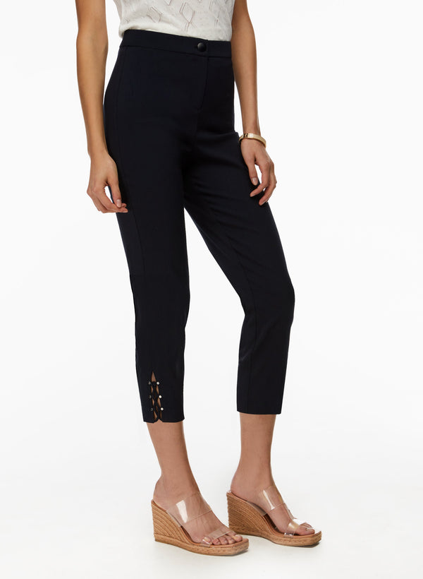 laura Lace-Up Detail Capri Pants