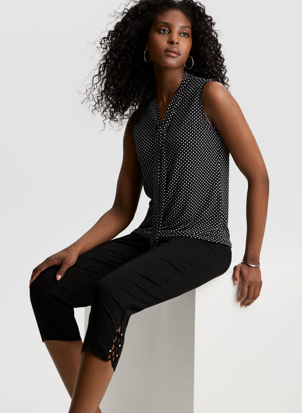 Laura Lace-Up Detail Capri Pants