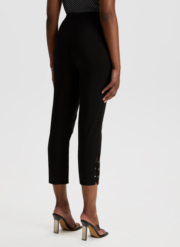 Laura Lace-Up Detail Capri Pants