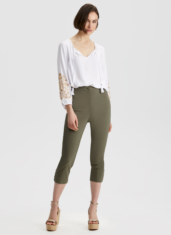 Laura Lace-Up Detail Capri Pants