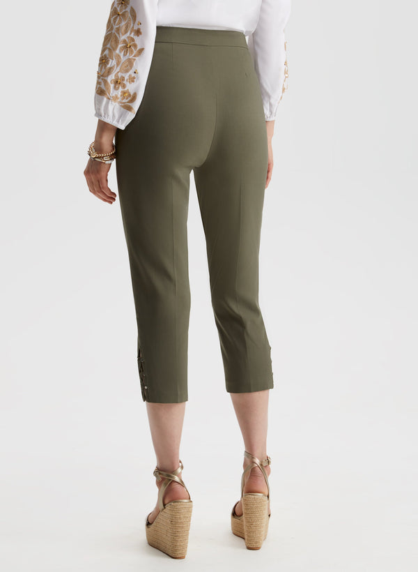 Laura Lace-Up Detail Capri Pants