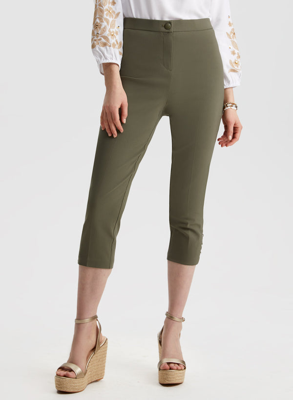 laura Lace-Up Detail Capri Pants