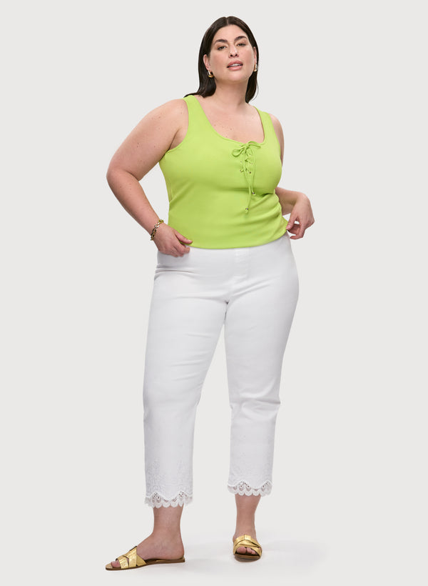 Laura Lace-Up Ribbed Tank