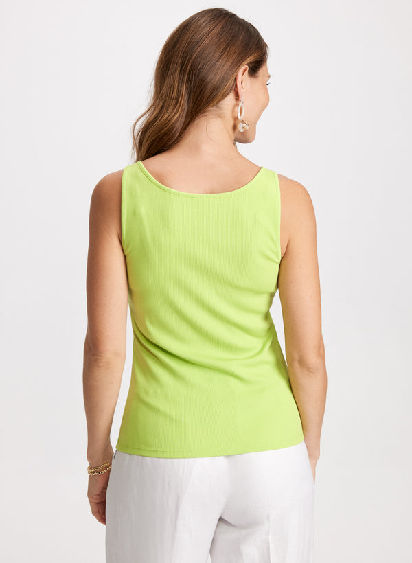 Laura Lace-Up Ribbed Tank Top