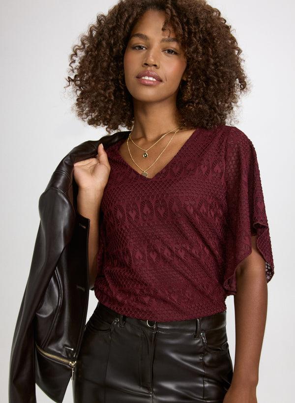 laura Lace V-Neck Blouse