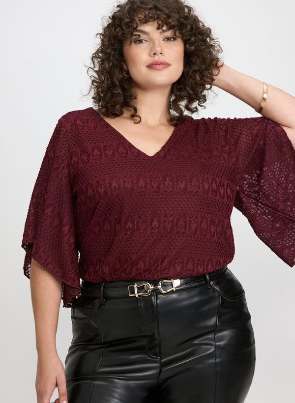 laura Lace V-Neck Blouse