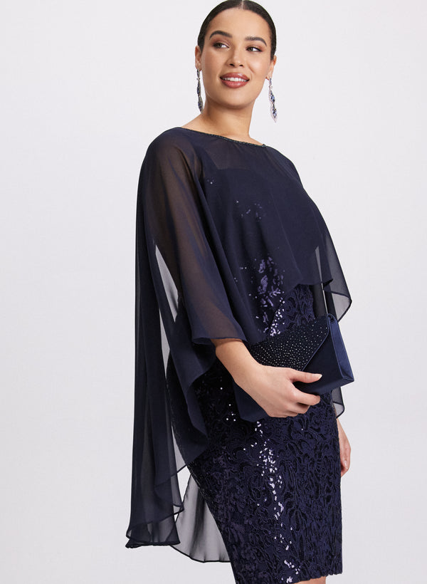 Laura Layered Capelet Dress