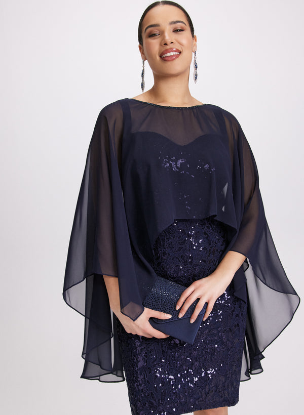 Laura Layered Capelet Dress