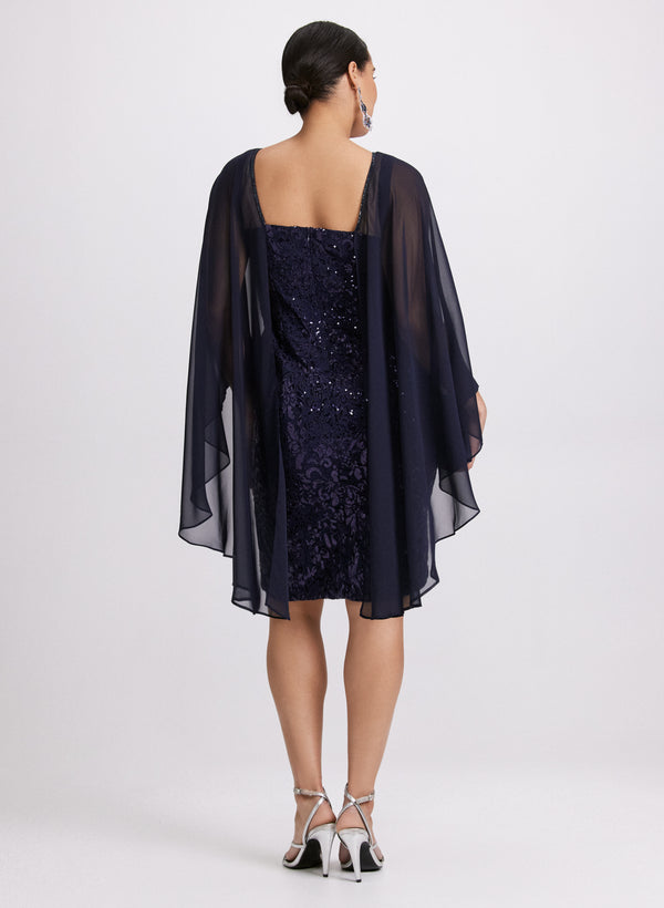 Laura Layered Capelet Dress