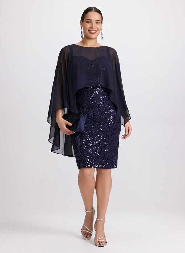laura Layered Capelet Dress