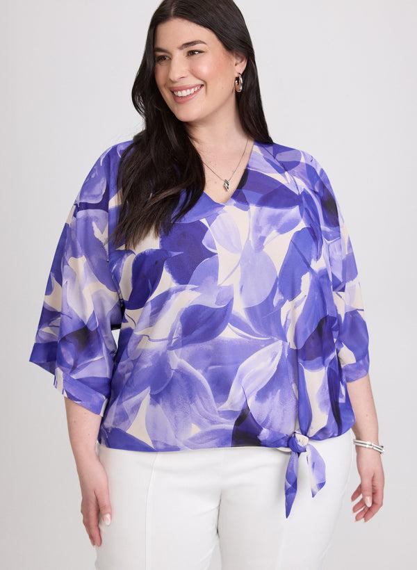 laura Leaf Print Blouse