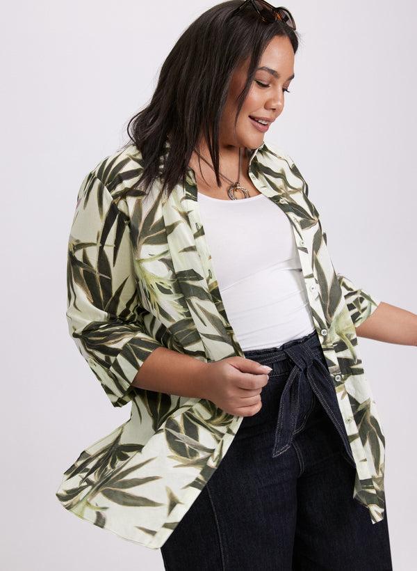 laura Leaf Print Blouse