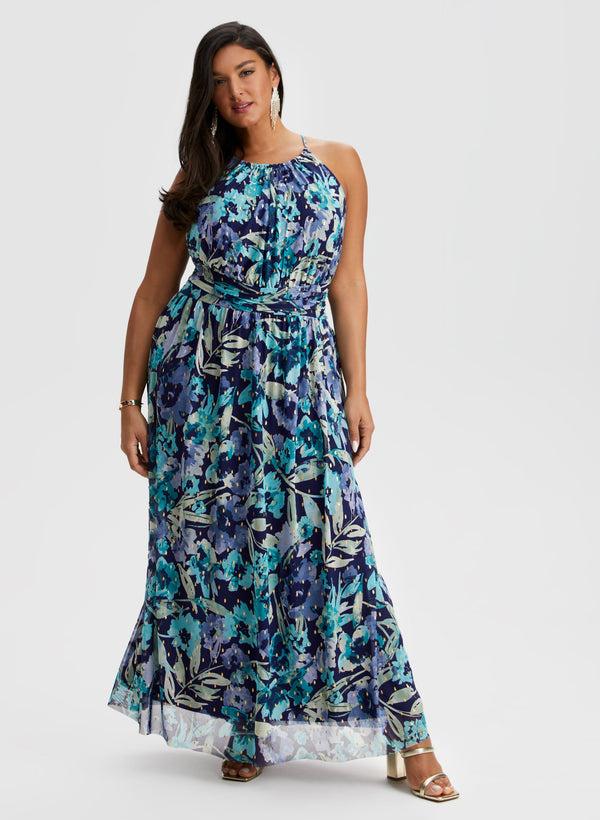 laura Leaf Print Dress