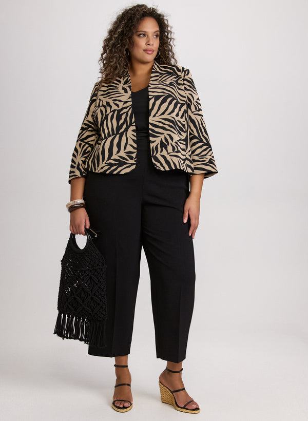 laura Leaf Print Jacket & Sofia Straight-Leg Pants
