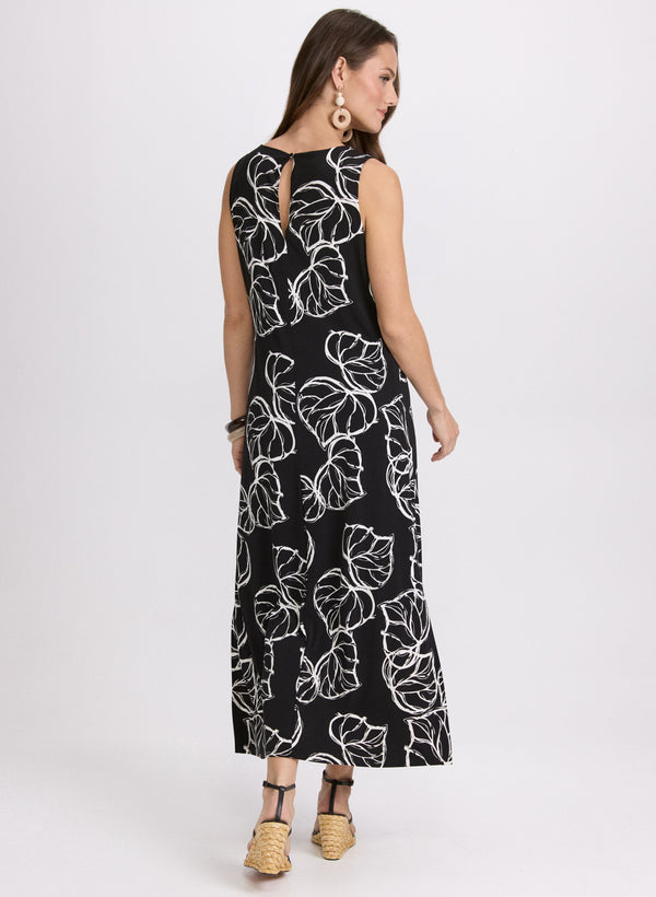Laura Leaf Print Maxi Dress