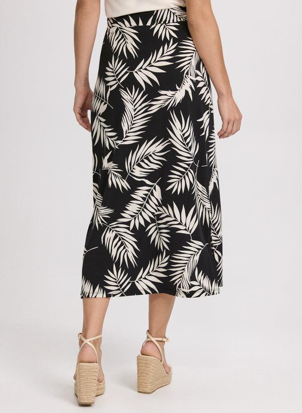 Laura Leaf Print Midi Skirt