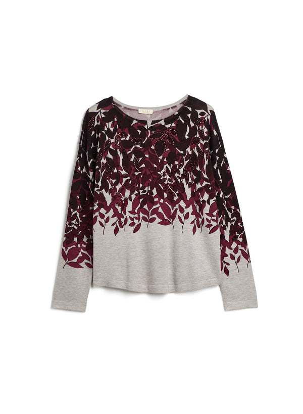 Laura Leaf Print Sweater