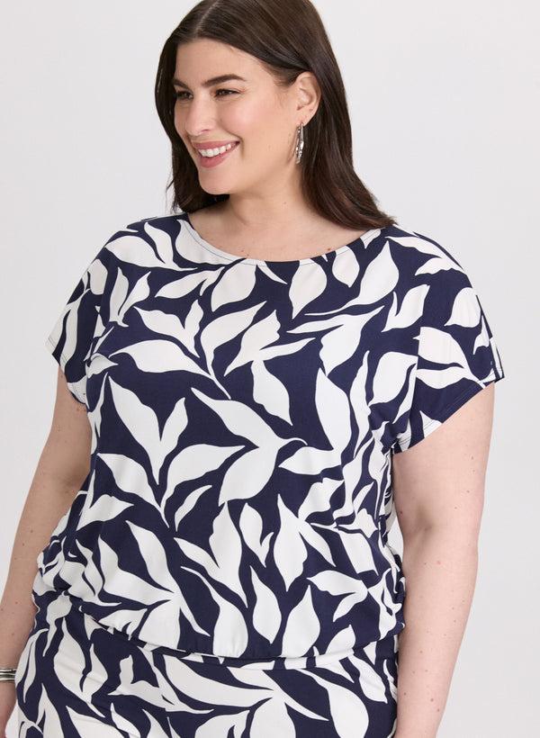 laura Leaf Print Top