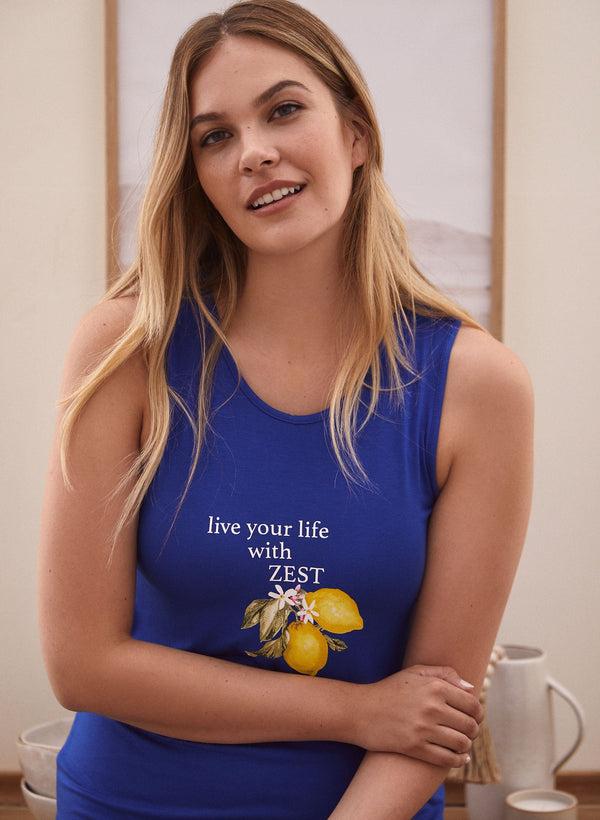 Laura Lemon & Slogan Print Sleepshirt