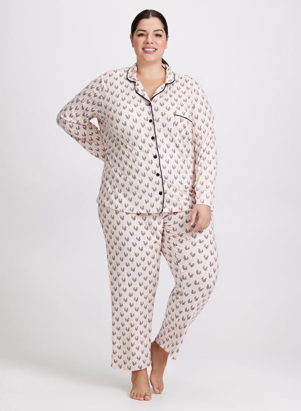 laura Leopard Heart Pyjama Set