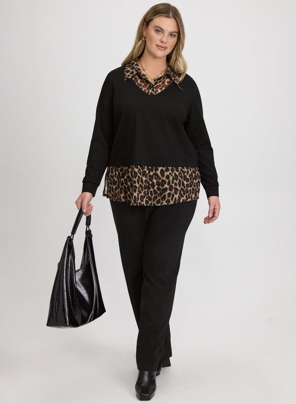 Laura Leopard Illusion Layered Top