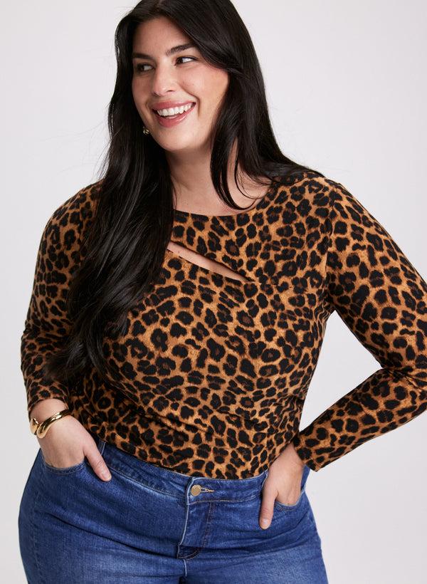laura Leopard Print Cut-Out Top
